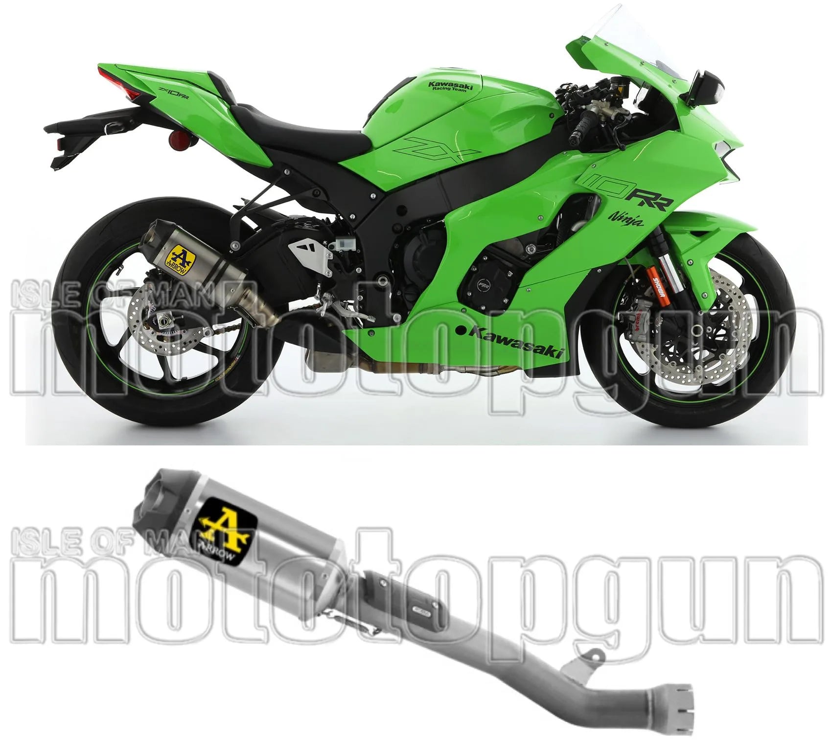 Terminale Di Scarico Senza Omologazione Suono Indy-Race Titanio Titanio - Arrow Special Parts Compatibile Con Kawasaki Zx 10Rr (2021-2024)