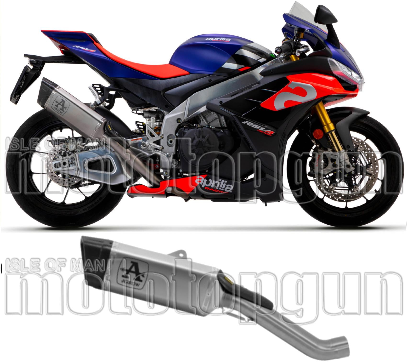 Exhaust Tip Without Sound Certification Pista Full Titanium Carbon - Arrow Special Parts Compatible With Aprilia Rsv4 1100 Factory (2021-2024)