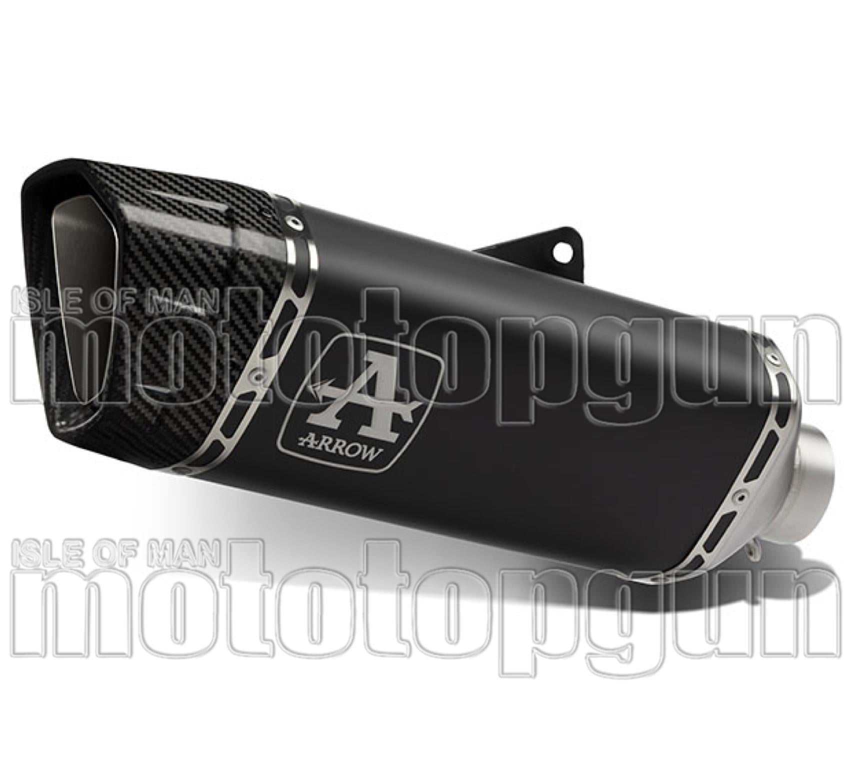 Exhaust Tip Without Sound Certification Pista Full Black Titanium Carbon - Arrow Special Parts Compatible With Aprilia Rsv4 1100 Factory (2021-2024)