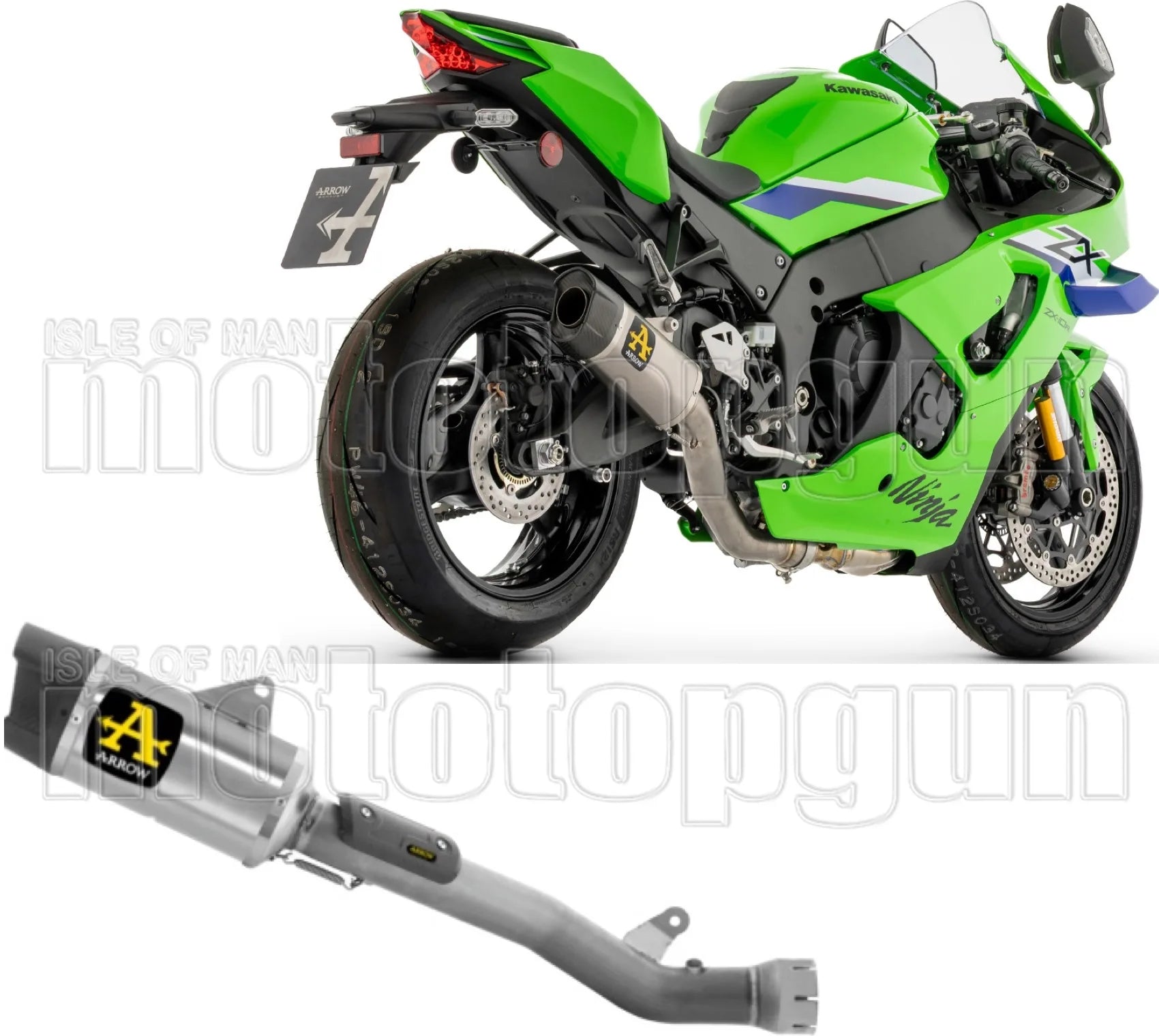 Terminale Di Scarico Non Catalizzato E Senza Omologazione Suono Pista Corpo In Titanio E Coppa In Carbonio - Arrow Special Parts Compatibile Con Kawasaki Zx-10 R (2026)