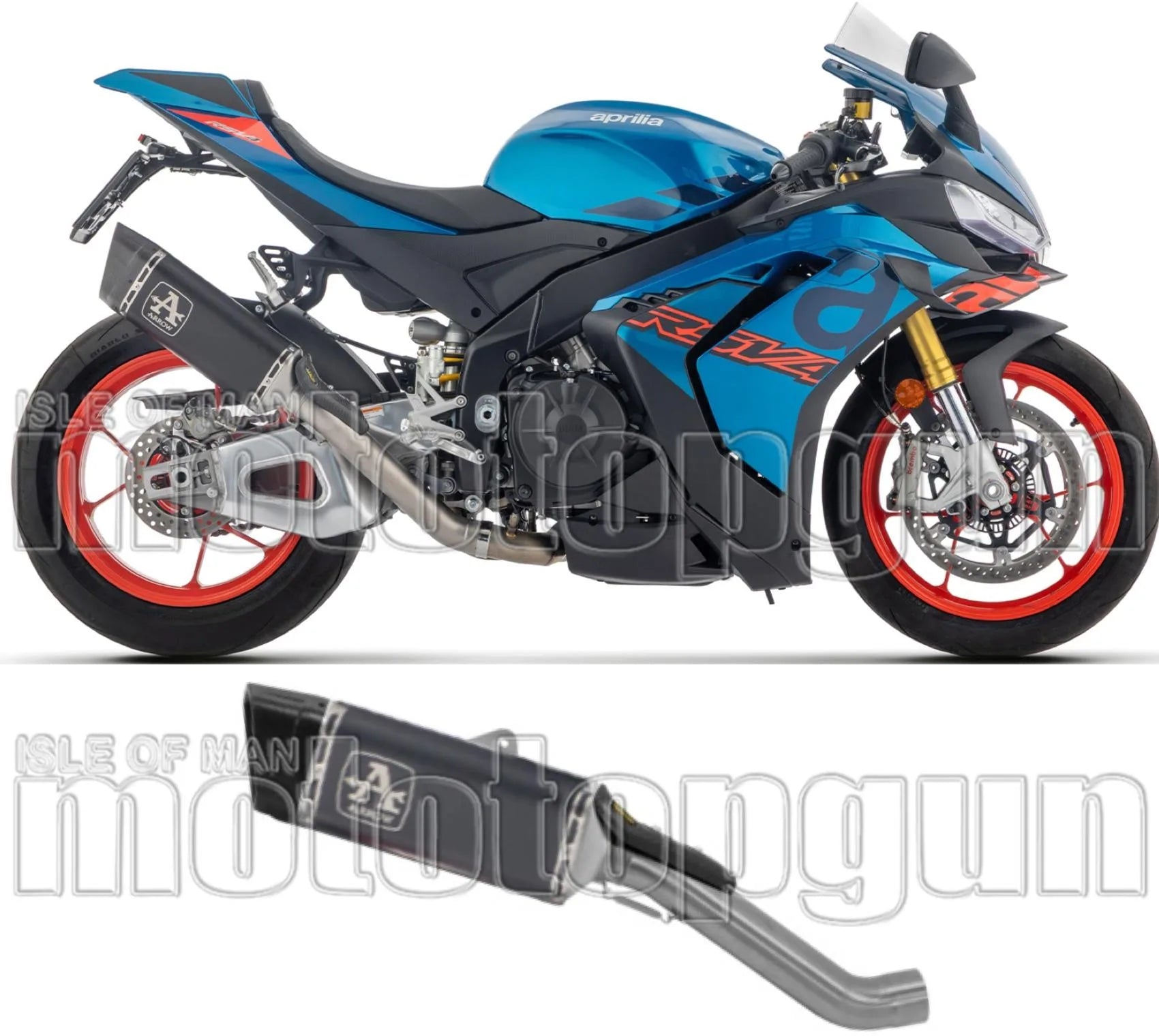 Terminale Di Scarico Senza Omologazione Suono Pista Full Titanio Nero Carbonio - Arrow Special Parts Compatibile Con Aprilia Tuono 1100 V4 (2021-2024)