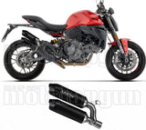 Exhaust Tip Without Sound Certification Round Black Titanium Body And Carbon Cap - Arrow Special Parts Compatible With Ducati Monster 890 V2 (2026)