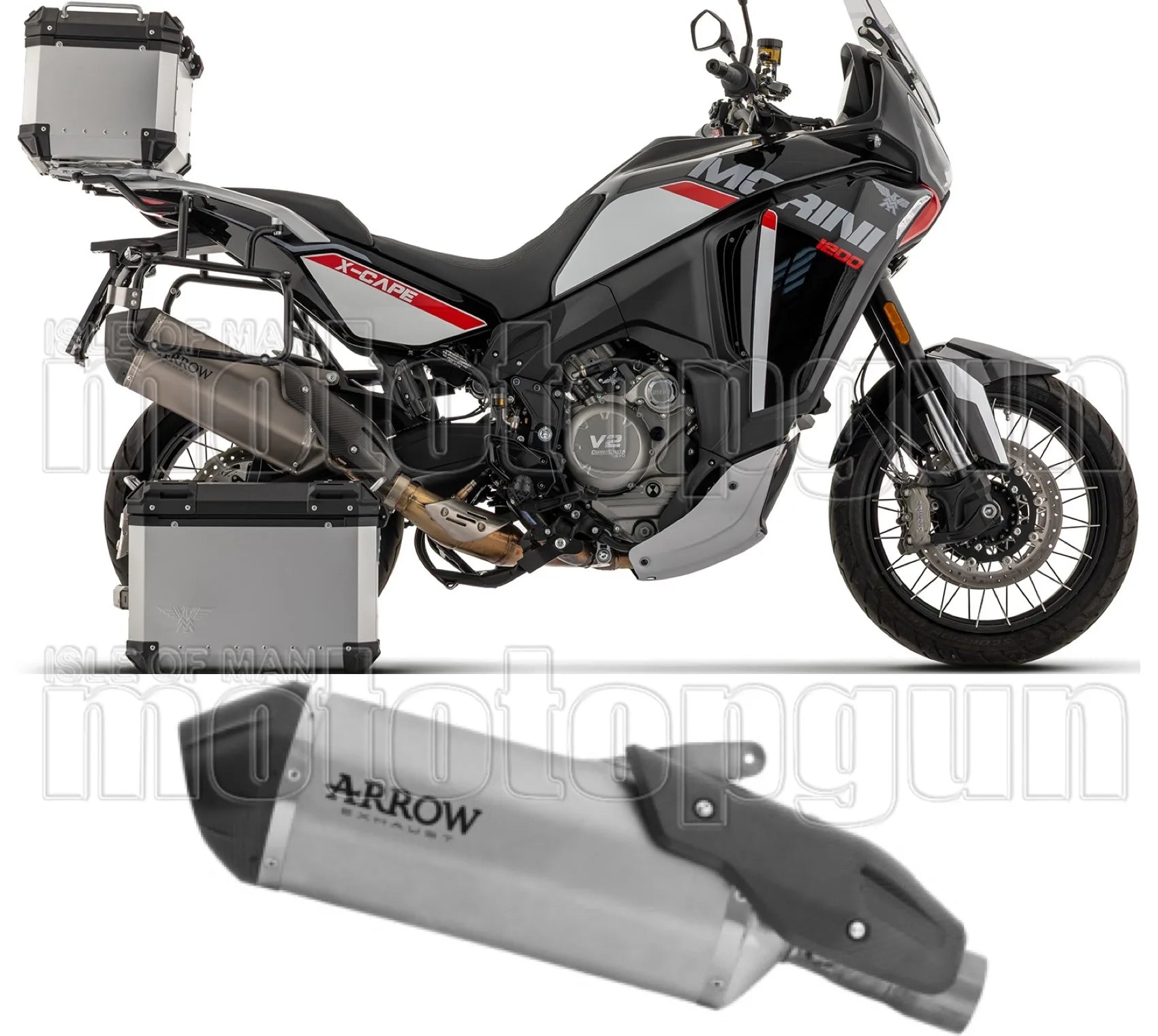 Terminale Di Scarico Senza Omologazione Suono Sonora Corpo In Titanio E Coppa In Carbonio - Arrow Special Parts Compatibile Con Moto Morini X-Cape 1200 (2026)