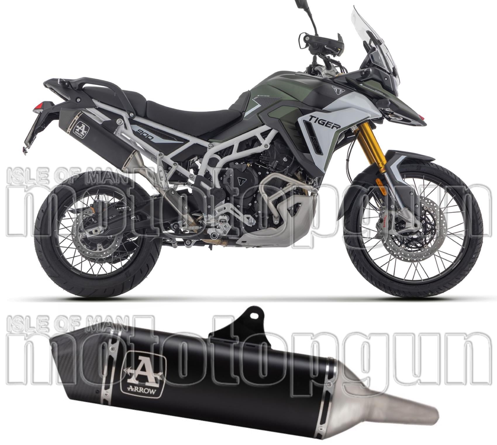 Exhaust Tip Without Sound Certification Veloce Black Aluminium Carby End Cap - Arrow Special Parts Compatible With Triumph Tiger 900 Gt - Pro (2024-2026)