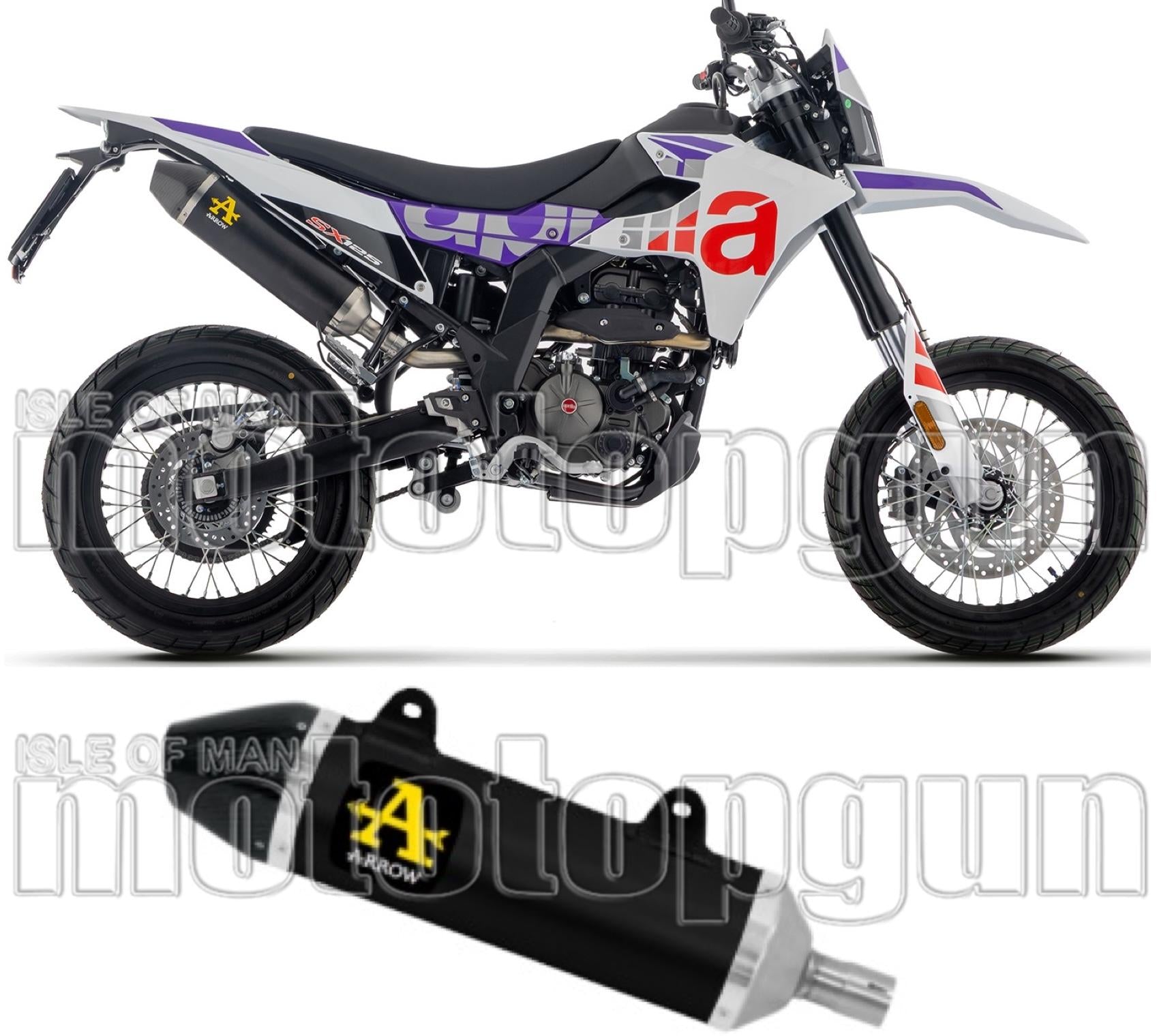 Exhaust Tip Without Sound Certification Thunder Black Aluminium Carby End Cap - Arrow Special Parts Compatible With Aprilia Rx - Sx 125 (2025-2026)