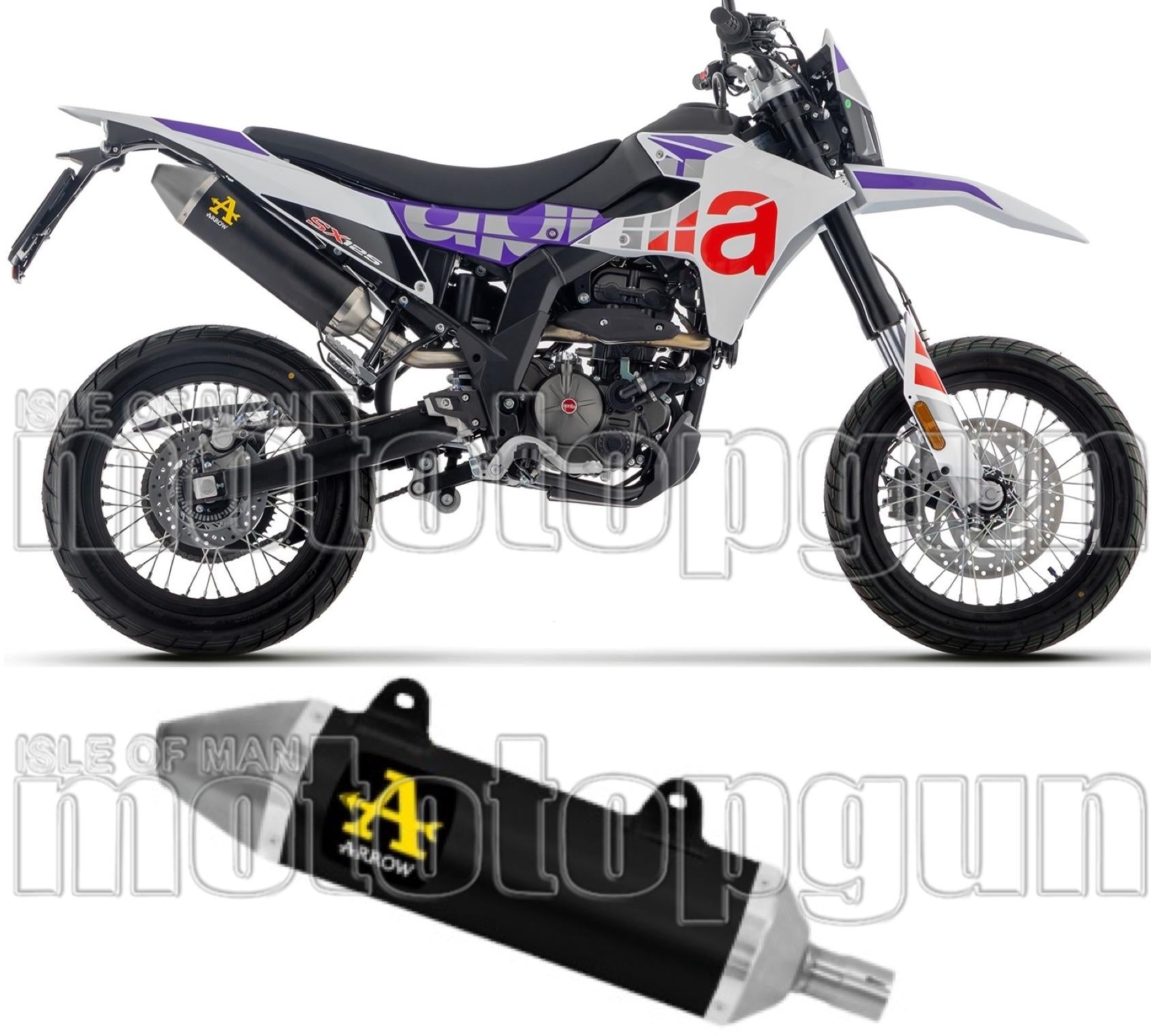 Exhaust Tip Without Sound Certification Thunder Black Aluminium Steel End Cap - Arrow Special Parts Compatible With Aprilia Rx - Sx 125 (2025-2026)