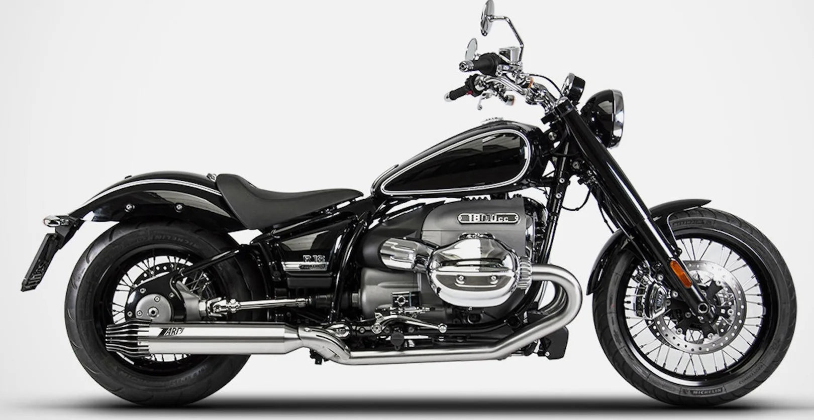 Impianto Di Scarico Completo Non Catalizzato E Senza Omologazione Suono Acciaio - Zard Compatibile Con Bmw R18 (2020-2023)
