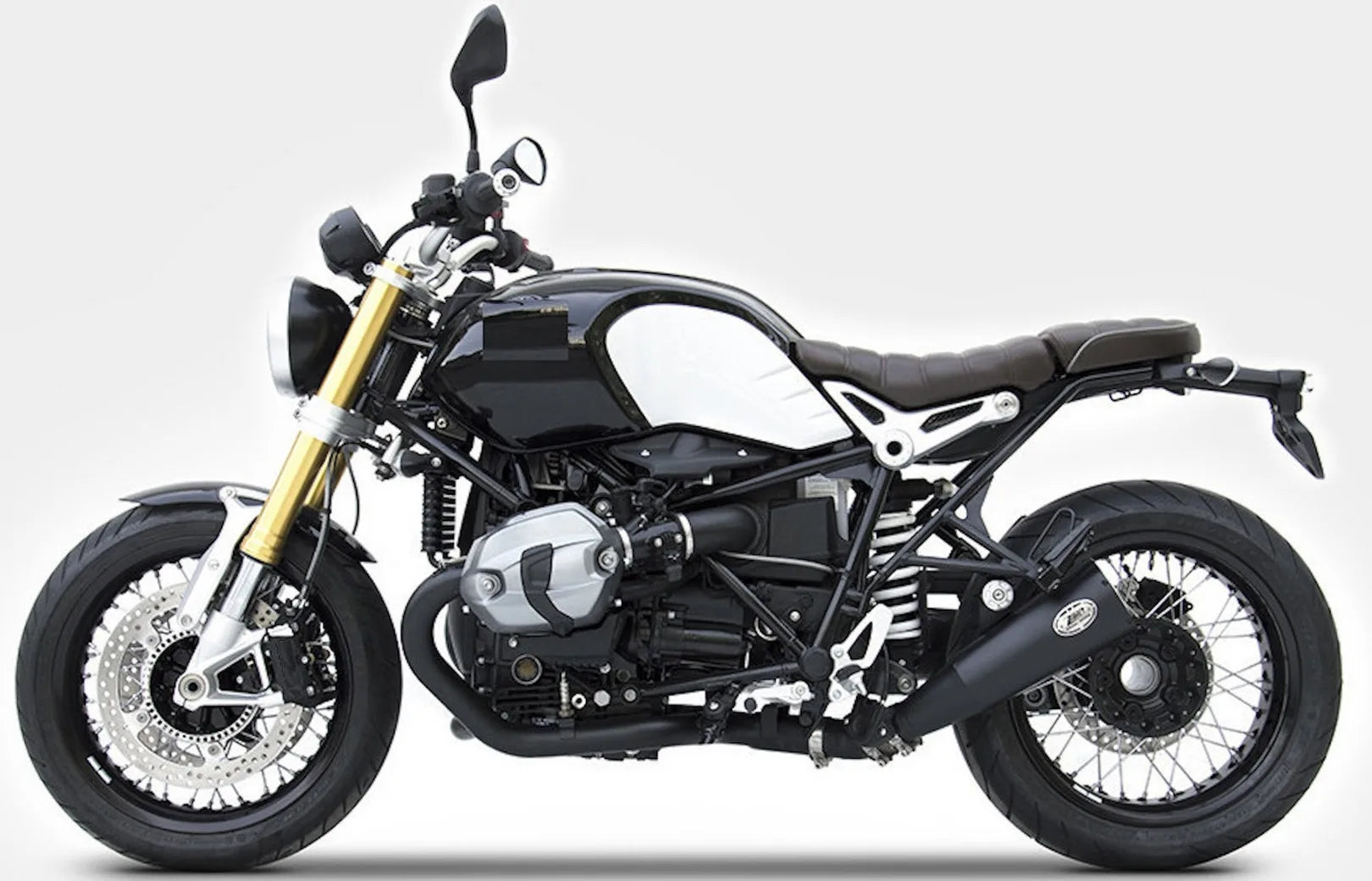 Impianto Di Scarico Completo Non Catalizzato E Senza Omologazione Suono Bad Child Acciaio Nero - Zard Compatibile Con Bmw R Nine T 1200 - Pure - Urban G - S (2015-2020)