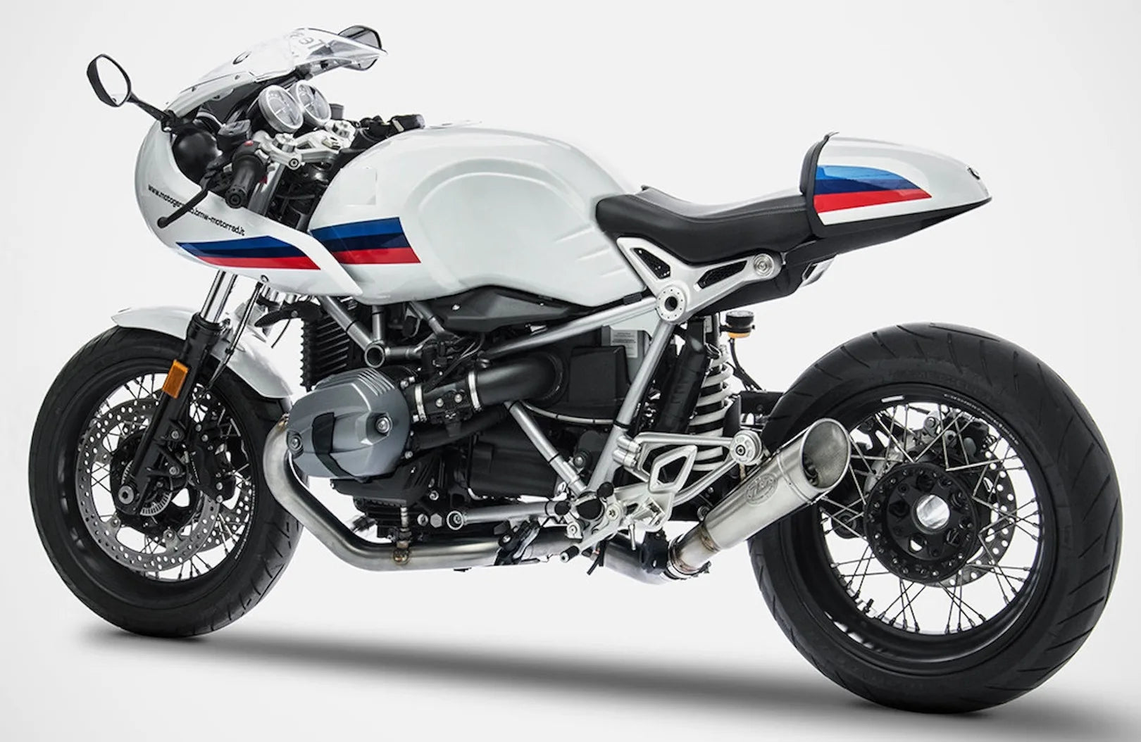 Impianto Di Scarico Completo Non Catalizzato E Senza Omologazione Suono Gp Acciaio - Zard Compatibile Con Bmw R Nine T 1200 Racer - Pure - Urban G - S (2017-2020)