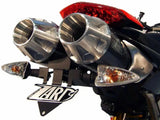 Terminale Di Scarico Senza Omologazione Suono Topgun Carbonio - Zard Compatibile Con Ducati Hypermotard 1100 - Evo (2007-2012)