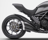 Impianto Di Scarico Completo Non Catalizzato E Senza Omologazione Suono Acciaio Nero Coppa Carbonio - Zard Compatibile Con Ducati Diavel (2011-2018)