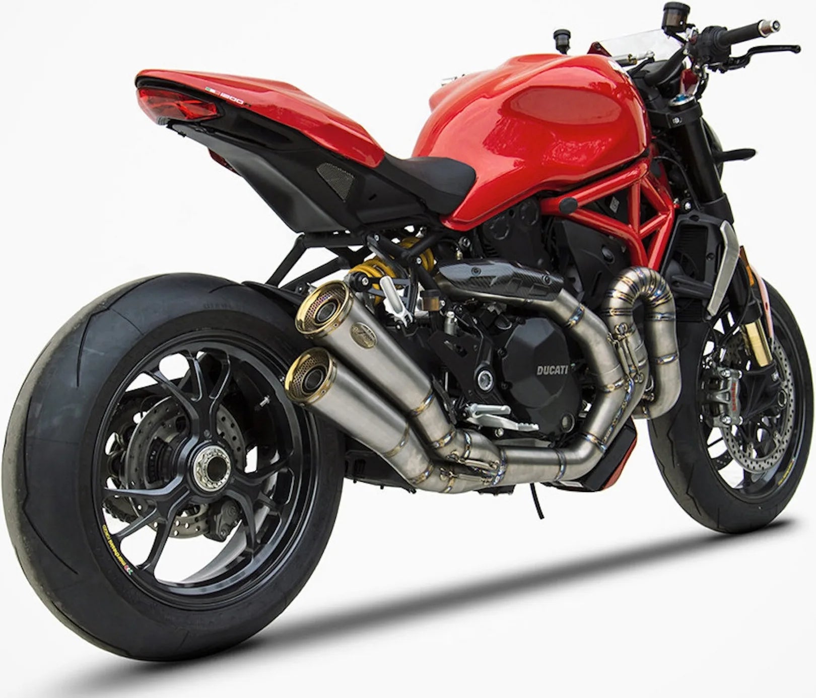 Impianto Di Scarico Completo Non Catalizzato E Senza Omologazione Suono Acciaio Coppa Bronzo - Zard Compatibile Con Ducati Monster 1200 S (2014-2016)