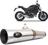 Terminale Di Scarico Senza Omologazione Suono Zuma Acciaio Coppa Alluminio Nero - Zard Compatibile Con Ducati Scrambler 800 Desert Sled (2021-2022)