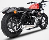 Impianto Di Scarico Completo Non Catalizzato E Senza Omologazione Suono Conical Acciaio Coppa Alluminio - Zard Compatibile Con Harley-Davidson Sportster (2003-2013)