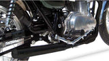 Impianto Di Scarico Completo Non Catalizzato E Senza Omologazione Suono Cross Acciaio Nero - Zard Compatibile Con Kawasaki W 800 (2010-2017)