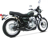 Impianto Di Scarico Completo Non Catalizzato E Senza Omologazione Suono Conical Acciaio Nero - Zard Compatibile Con Kawasaki W 800 (2010-2017)