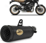 Terminale Di Scarico Senza Omologazione Suono Acciaio Nero - Zard Compatibile Con Kawasaki Z 900 Rs (2018-2020)