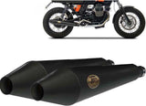 Terminale Di Scarico Senza Omologazione Suono Conical Acciaio Nero - Zard Compatibile Con Moto Guzzi V7 Ii Stone (2008-2015)