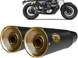 Terminale Di Scarico Senza Omologazione Suono Big Acciaio Nero Coppa Bronzo - Zard Compatibile Con Moto Guzzi V9 Bobber (2016-2019)