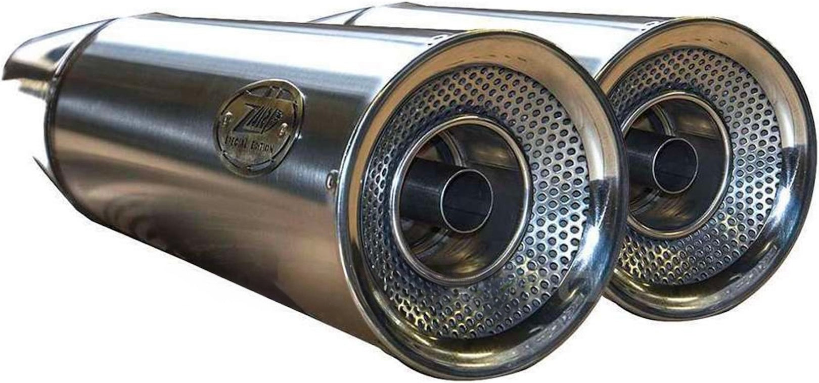 Exhaust Tip Without Sound Certification Big Stainless Steel Endcap Aluminium - Zard Compatible With Moto Guzzi V9 Bobber (2016-2019)