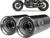 Terminale Di Scarico Senza Omologazione Suono Slim Acciaio Nero Coppa Alluminio - Zard Compatibile Con Moto Guzzi V9 Roamer (2016-2019)