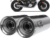 Exhaust Tip Without Sound Certification Slim Stainless Steel Endcap Aluminium - Zard Compatible With Moto Guzzi V9 Bobber (2016-2019)