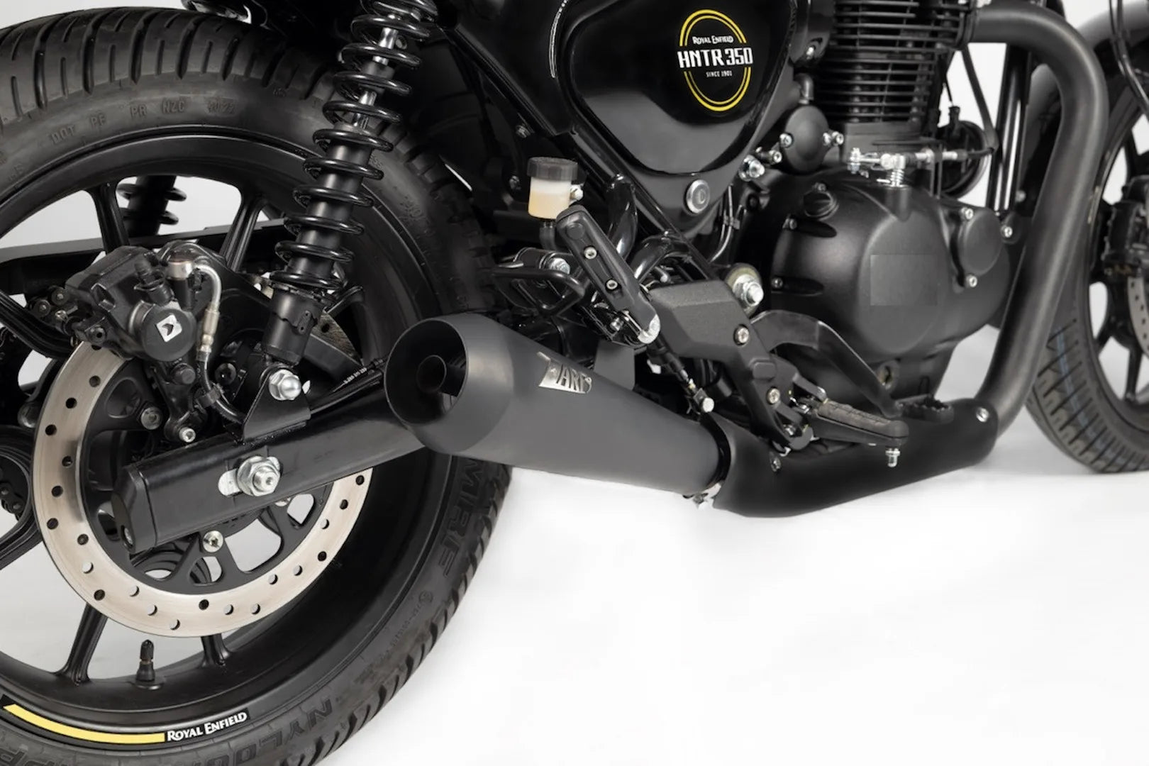 Terminale Di Scarico Senza Omologazione Suono Acciaio Nero - Zard Compatibile Con Royal Enfield Hunter 350 (2023)