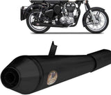 Terminale Di Scarico Senza Omologazione Suono Conical Acciaio Nero - Zard Compatibile Con Royal Enfield Bullet 500 (2006-2009)