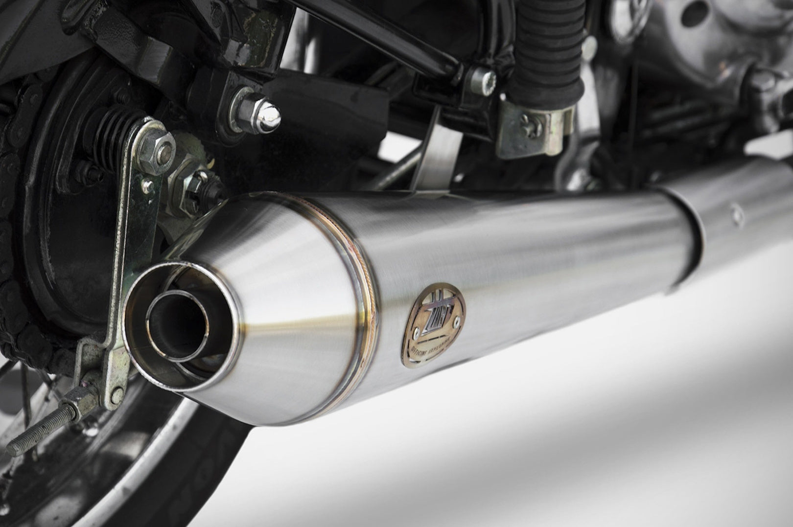 Exhaust Tip Without Sound Certification Conical Stainless Steel - Zard Compatible With Royal Enfield Bullet 350 (2006-2009)