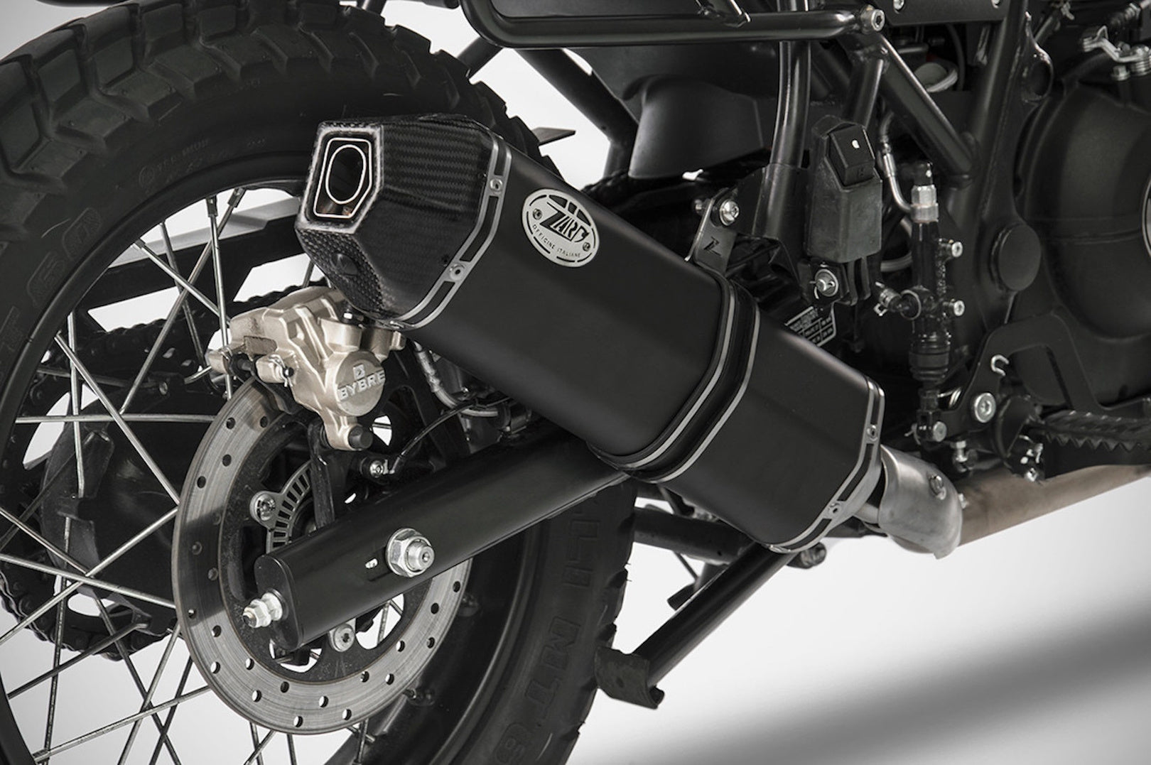Exhaust Tip Without Sound Certification Penta Low Steel Black Endcap Carbon - Zard Compatible With Royal Enfield Himalayan (2017-2023)