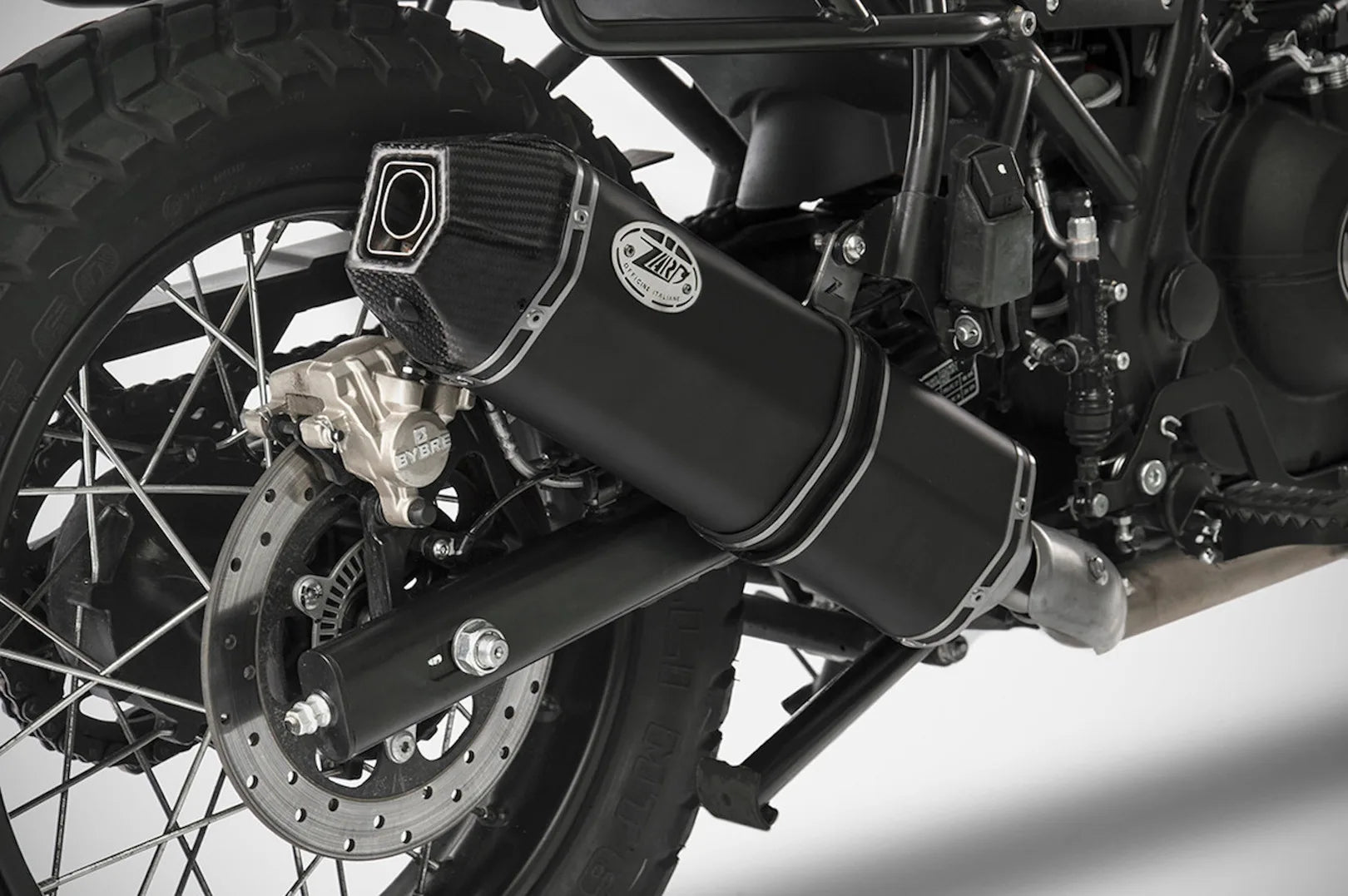 Terminale Di Scarico Senza Omologazione Suono Penta Low Acciaio Nero Coppa Carbonio - Zard Compatibile Con Royal Enfield Himalayan (2017-2023)