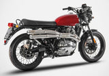 Impianto Di Scarico Completo Non Catalizzato E Senza Omologazione Suono Acciaio - Zard Compatibile Con Royal Enfield Interceptor 650 (2019-2023)