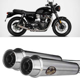 Exhaust Tip Without Sound Certification Stainless Steel - Zard Compatible With Triumph Bonneville T120 (2021-2023)