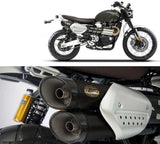 Terminale Di Scarico Senza Omologazione Suono Acciaio Nero Coppa Carbonio - Zard Compatibile Con Triumph Scrambler 1200 (2021-2023)