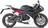 Complete Exhaust System Without Catalytic Converter And Without Sound Certification Short Steel Black Endcap Carbon - Zard Compatible With Triumph Daytona 675 (2013-2016)