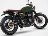 Complete Exhaust System Without Catalytic Converter And Without Sound Certification Cross Steel Black - Zard Compatible With Triumph Thruxton 900 (2001-2016)