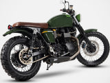 Impianto Di Scarico Completo Non Catalizzato E Senza Omologazione Suono Cross Acciaio Nero - Zard Compatibile Con Triumph Bonneville T100 (2001-2016)