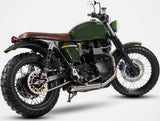 Impianto Di Scarico Completo Non Catalizzato E Senza Omologazione Suono Cross Acciaio - Zard Compatibile Con Triumph Thruxton 900 (2001-2016)