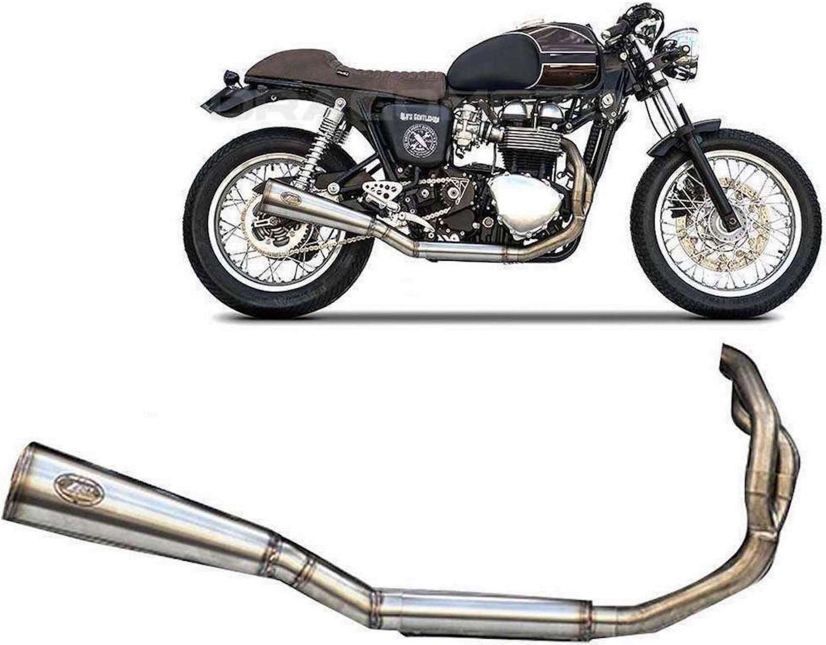 Complete Exhaust System Without Catalytic Converter And Without Sound Certification Bad Child Stainless Steel - Zard Compatible With Triumph Bonneville T100 (2001-2016)