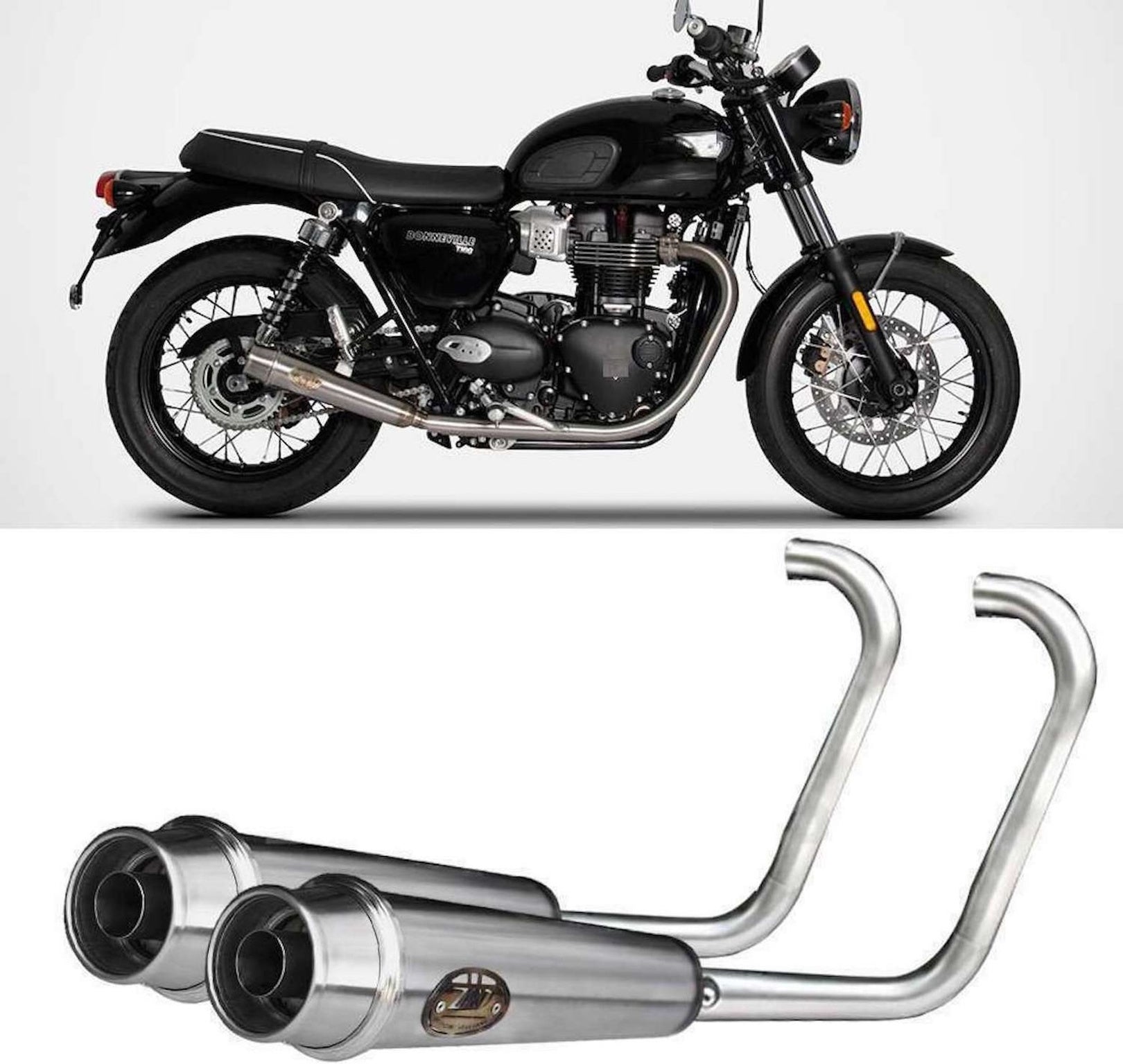 Complete Exhaust System Without Catalytic Converter And Without Sound Certification Stainless Steel - Zard Compatible With Triumph Bonneville T120 (2016-2023)