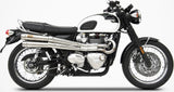 Impianto Di Scarico Completo Non Catalizzato E Senza Omologazione Suono High Acciaio - Zard Compatibile Con Triumph Bonneville T120 (2016-2023)