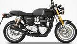 Terminale Di Scarico Senza Omologazione Suono Titanio Nero - Zard Compatibile Con Triumph Thruxton 1200 R (2017-2020)
