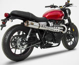 Impianto Di Scarico Completo Non Catalizzato E Senza Omologazione Suono Zuma High Acciaio Coppa Bronzo - Zard Compatibile Con Triumph Street Twin 900 (2016-2020)