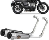 Impianto Di Scarico Completo Non Catalizzato E Senza Omologazione Suono Acciaio - Zard Compatibile Con Triumph Bonneville T100 (2001-2016)