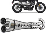 Impianto Di Scarico Completo Non Catalizzato E Senza Omologazione Suono Special Edition Acciaio - Zard Compatibile Con Triumph Street Scrambler 900 (2017-2023)