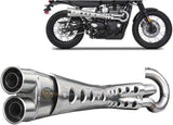 Complete Exhaust System Without Catalytic Converter And Without Sound Certification Special Edition Stainless Steel - Zard Compatible With Triumph Street Scrambler 900 (2017-2023)