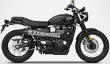 Impianto Di Scarico Completo Non Catalizzato E Senza Omologazione Suono Conical High Acciaio - Zard Compatibile Con Triumph Street Scrambler 900 (2017-2023)