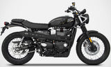 Impianto Di Scarico Completo Non Catalizzato E Senza Omologazione Suono Conical High Acciaio Nero - Zard Compatibile Con Triumph Street Scrambler 900 (2017-2023)