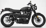 Complete Exhaust System Without Catalytic Converter And Without Sound Certification Conical High Steel Black - Zard Compatible With Triumph Street Scrambler 900 (2017-2023)