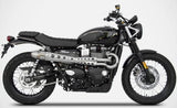 Impianto Di Scarico Completo Non Catalizzato E Senza Omologazione Suono Conical High Acciaio - Zard Compatibile Con Triumph Scrambler 900 (2017-2023)